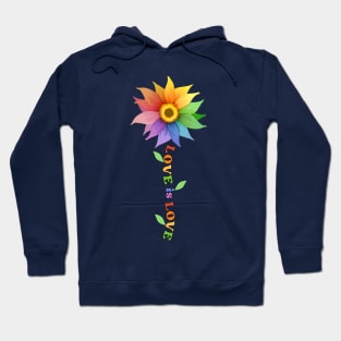 Love is Love Pride Rainbow Flower LGBTQ+ Hoodie